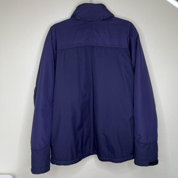 Lands End Aquacheck Thermolite Zip Front Hooded Navy Jacket Coat Men Large 42 44 - Picture 7 of 16